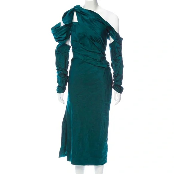 Monse Dresses | Monse - Brand New: Cold-Shoulder Evening Dress With Tags (Dr-003) | Color: Green | Size: 6 | Mzayas23's Closet